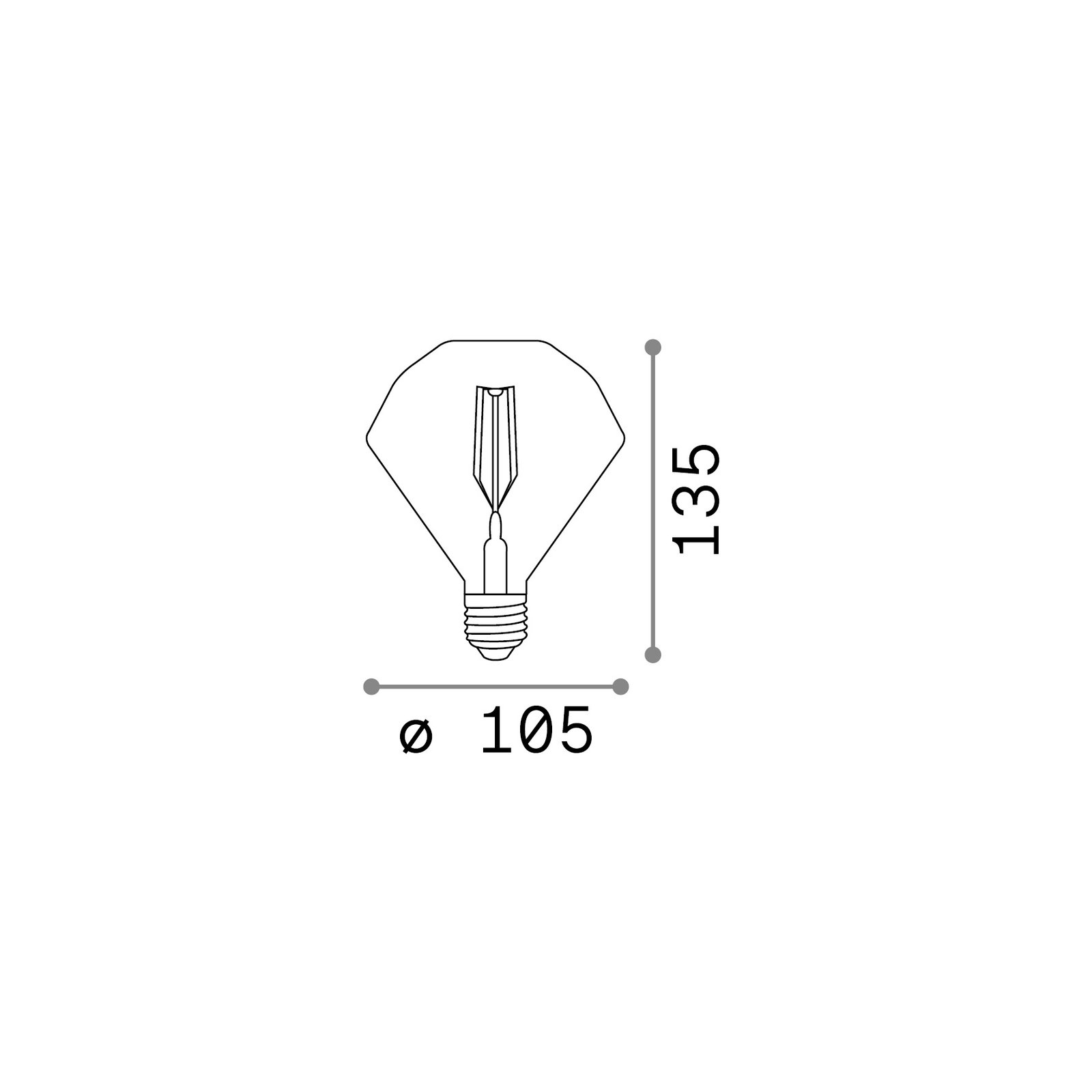 201269 10 Lampadine Led Diamond E27 4 Watt 2200 K 380 Lm Vintage Ambra