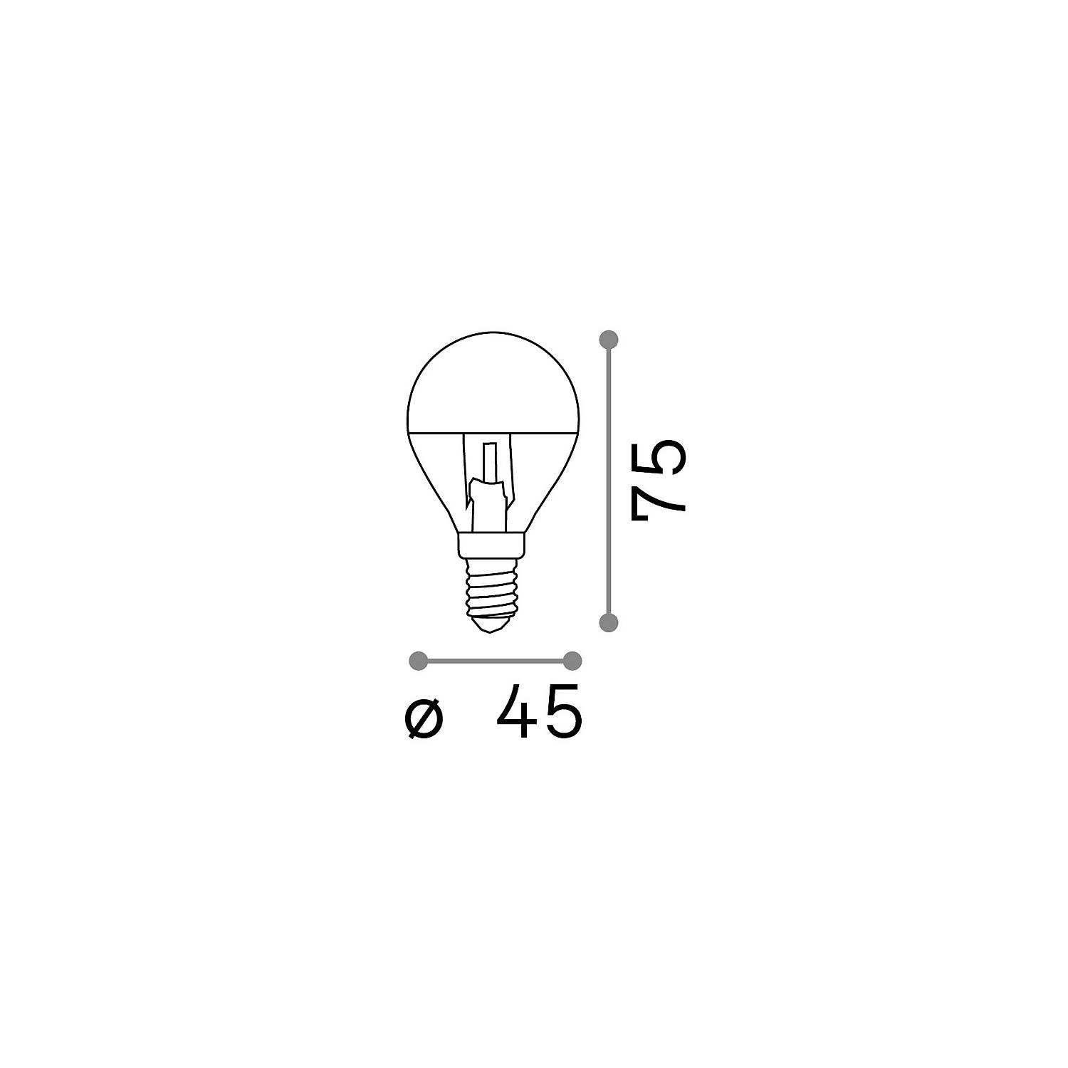 101262 10 Lampadine Led Sfera E14 4 Watt 3000 K 250 Lm Trasparente Cromo