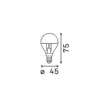 10 Lampadine Led Sfera E14 4 Watt 3000 K 250 Lm Trasparente Cromo