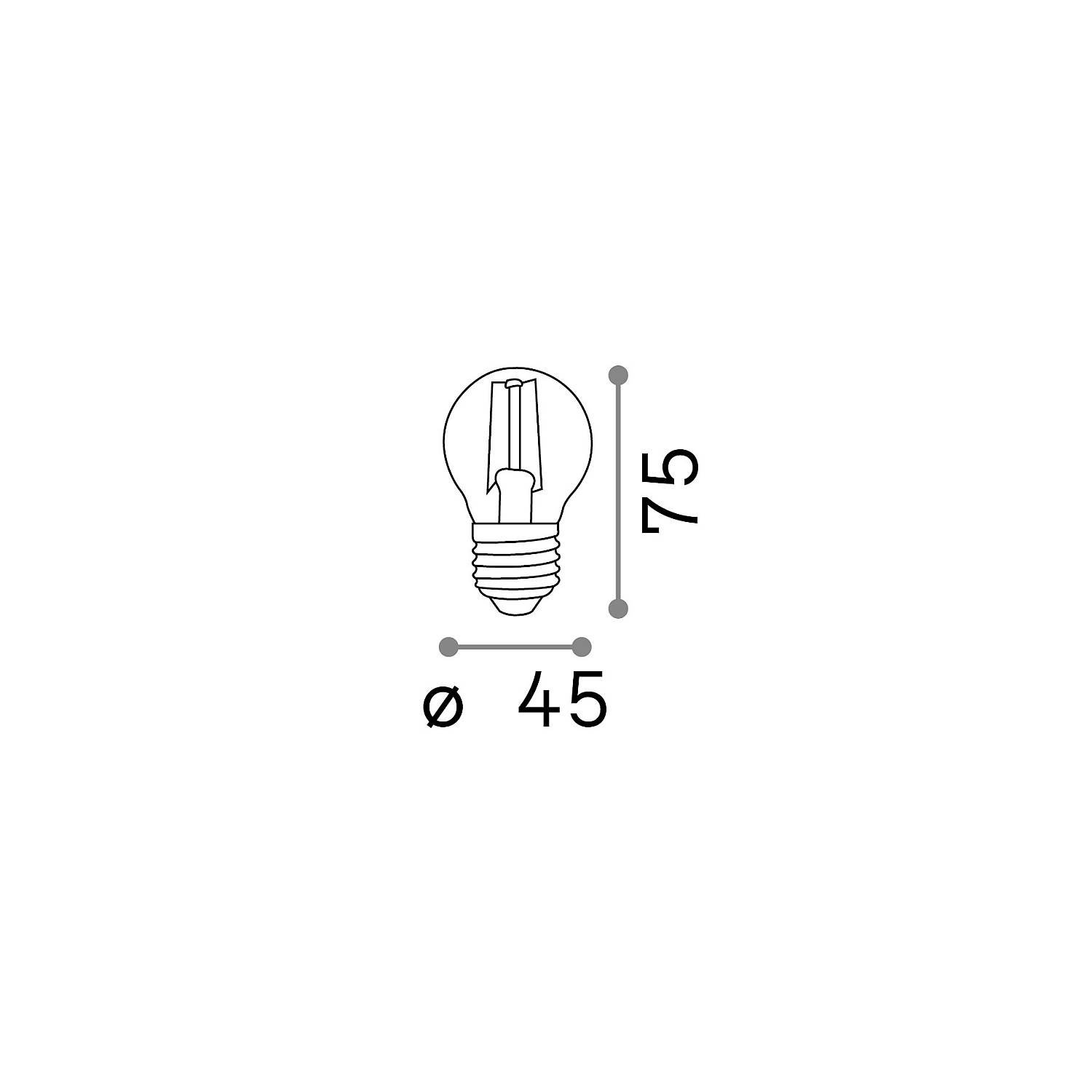 153957 10 Lampadine Led Sfera E27 4 Watt 4000 K 450 Lm H. 7,5 Trasparente
