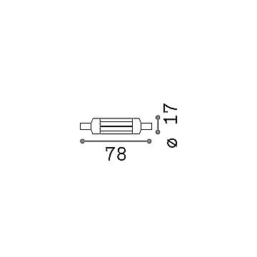 10 Lampadine R7S 6 Watt 3000 K 850 Lm 7,8 Cm