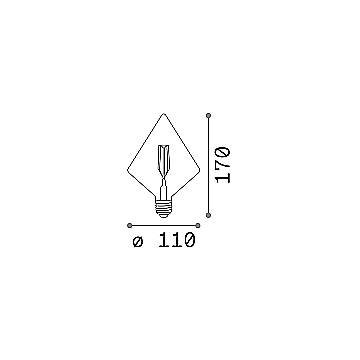 10 Lampadine Led Pyramid E27 4 Watt 2200 K 380 Lm Vintage Ambra