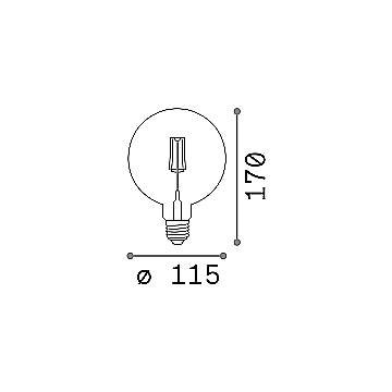 10 Lampadine Led Pearl E27 4 Watt 2200 K 380 Lm Vintage Ambra