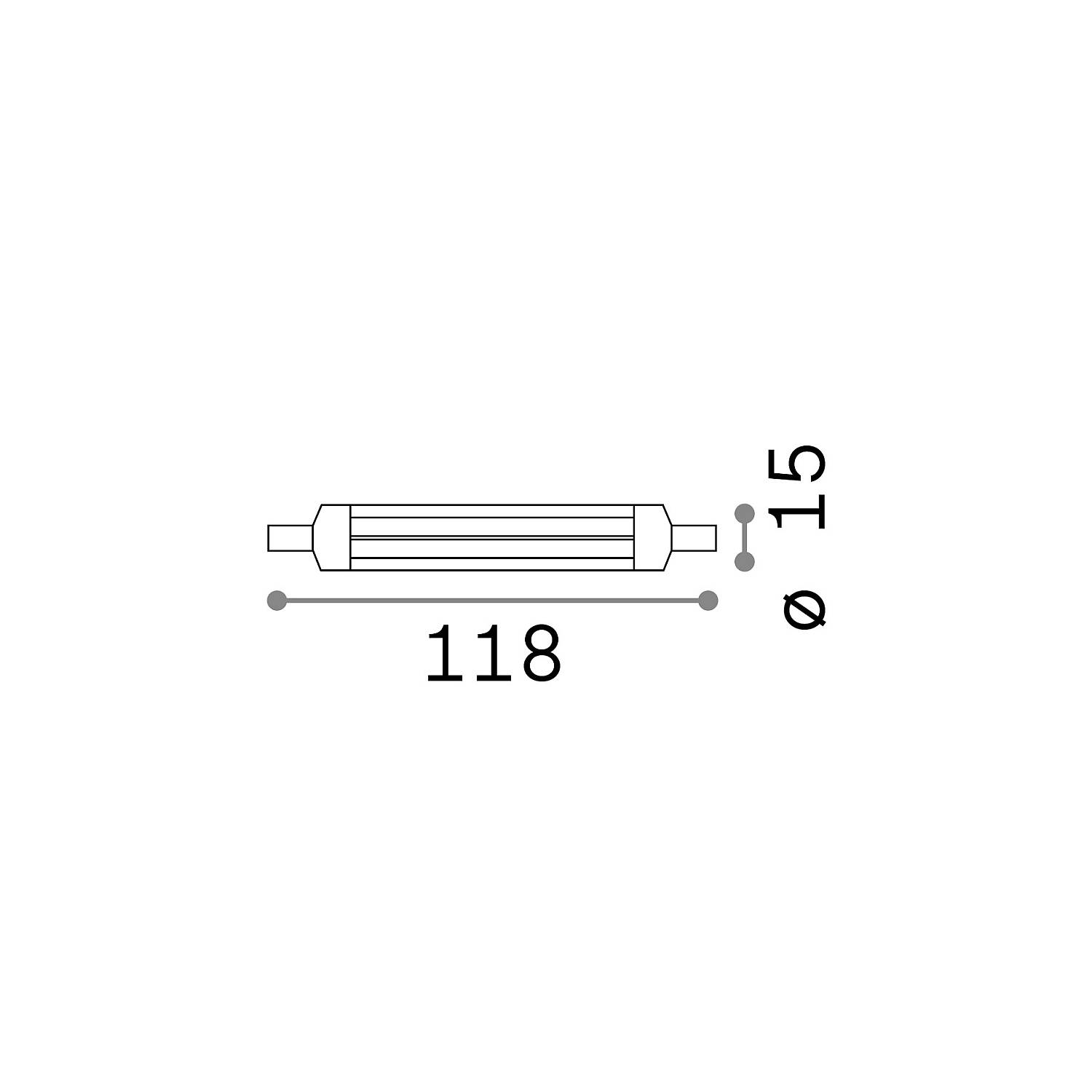 266756 10 Lampadine R7S 10 Watt 4000 K Dimmerabile 1300 Lm 11,8 Cm