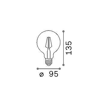 10 Lampadine Led Globo D95 E27 8 Watt 3000 K 860 Lm Cri 90 Trasparente