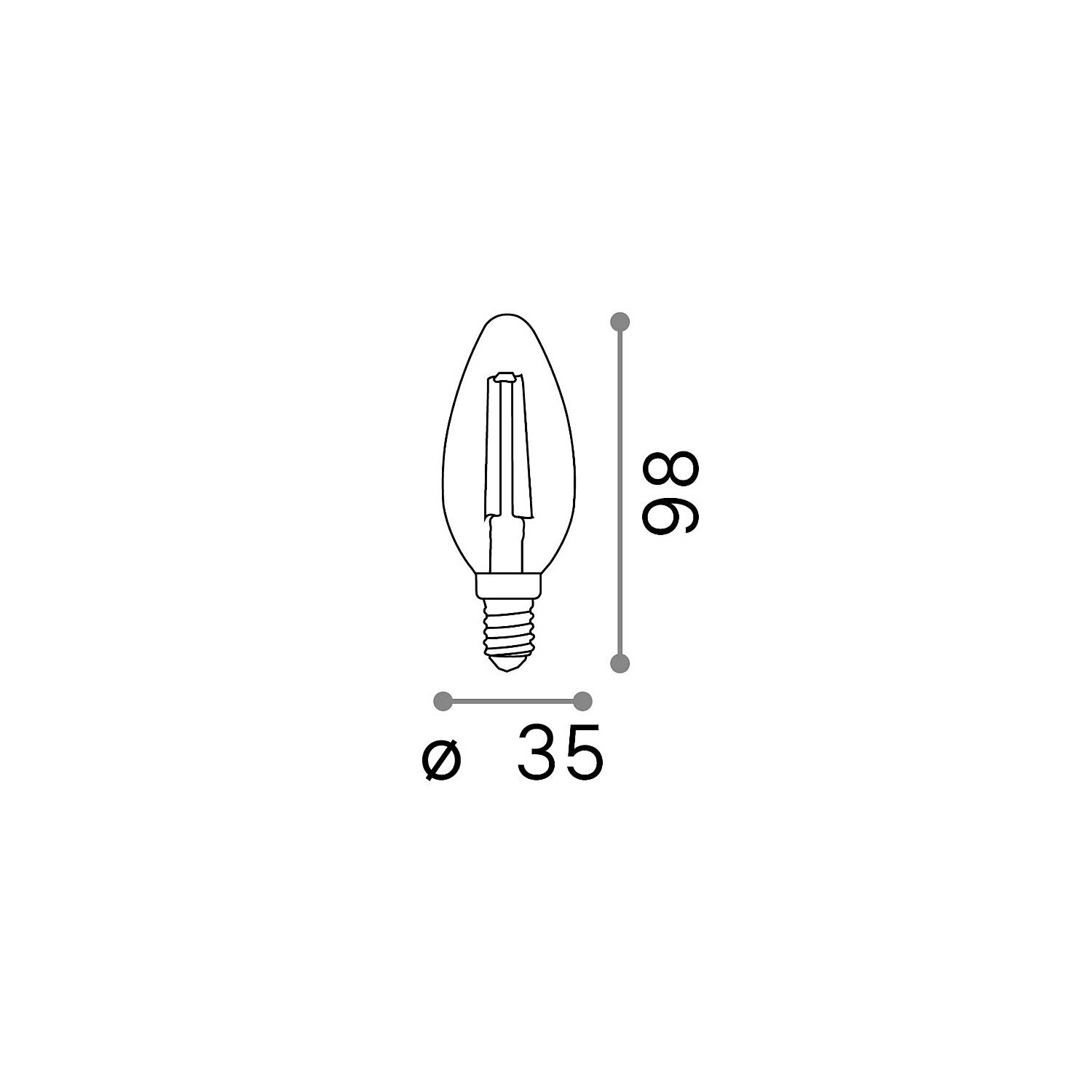 271644 10 Lampadine Led Oliva E14 4 Watt 3000K 430 Lm Cri 90 Trasparente