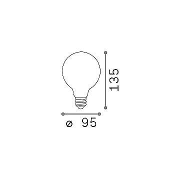 10 Lampadine E27 Globo 9,5Mm 8 Watt 3000K 900Lm Cri80 Satinato Dimmerabile