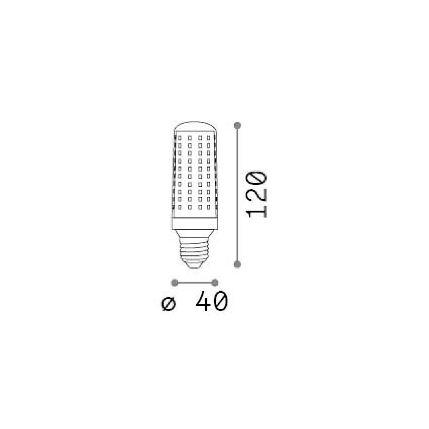 345857 10 Lampadine E27 Cilindro 14 Watt 2700K 1450Lm Cri90 Trasparente