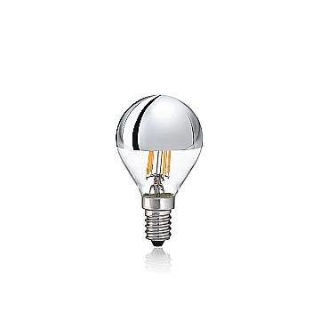 10 Lampadine Led Sfera E14 4 Watt 3000 K 250 Lm Trasparente Cromo