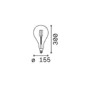 Lampadina Led Goccia E27 8 Watt 2200 K 600 Lm Vintage Ambra
