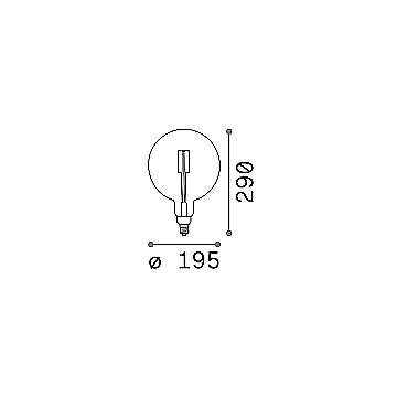 Lampadina Led Globo Grande D19,5 Xl E27 4 Watt 2200 K 320 Lm Vintage Ambra