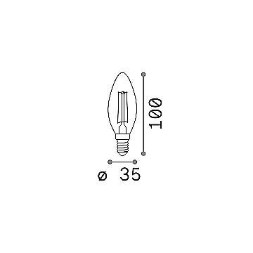 10 Lampadine Led Oliva E14 4 Watt 2200 K Vintage Ambra