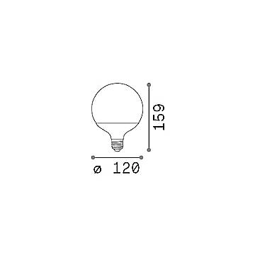 10 Lampadine Led Globo Grande D125 E27 12 Watt 3000 K 1200 Lm Bianca