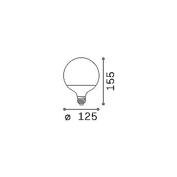 10 Lampadine Led Globo Grande D125 E27 12 Watt 4000 K 1300 Lm Bianca
