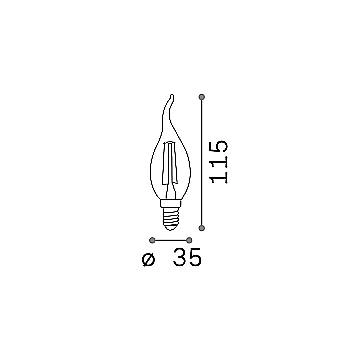 10 Lampadine Led Colpo Di Vento E14 4 Watt 4000K 450 Lm Trasparente