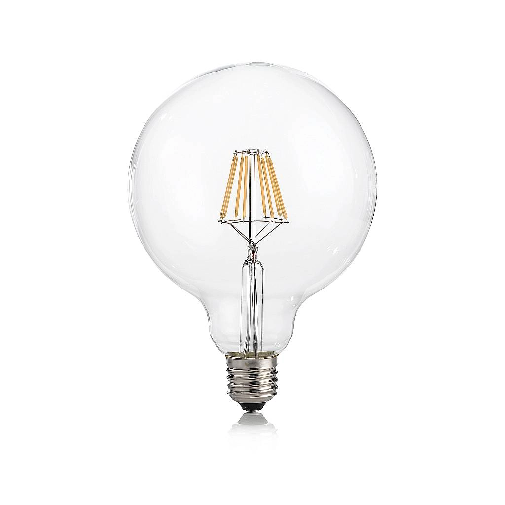10 Lampadine Led Globo D125 E27 8 Watt 3000 K Dimmerabile Trasparente