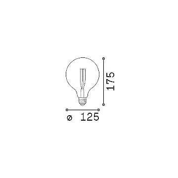 10 Lampadine Led Globo Grande D125 E27 4 Watt 2200 K Dimm 300 Lm Vintage Ambra