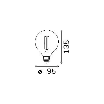 10 Lampadine Led Globo Small D95 E27 4 Watt 2200 K Dimm 300 Lm Vintage Ambra