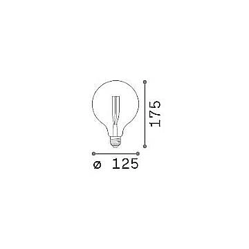 10 Lampadine Globo 12,5Mm 8 Watt 2700K 950Lm Cri90 Trasparente