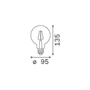 Lampadina Globo 9,5Mm Filamento 4 Watt 3000K 550Lm Cri80 Bianco