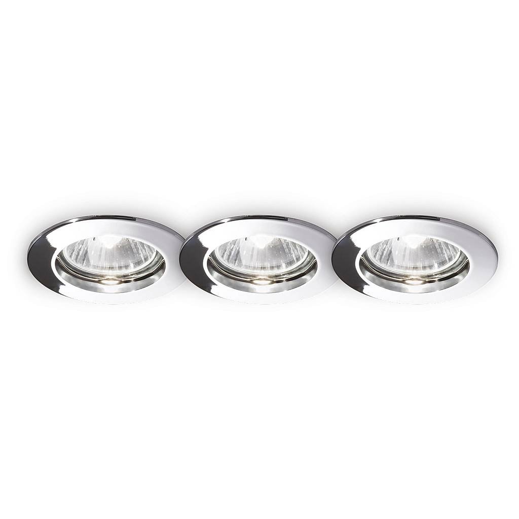 3 Faretti Incasso Moderno Jazz Metallo Cromo 1 Luce Gu10
