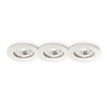 3 Faretti Incasso Moderno Jazz Metallo Bianco 1 Luce Gu10