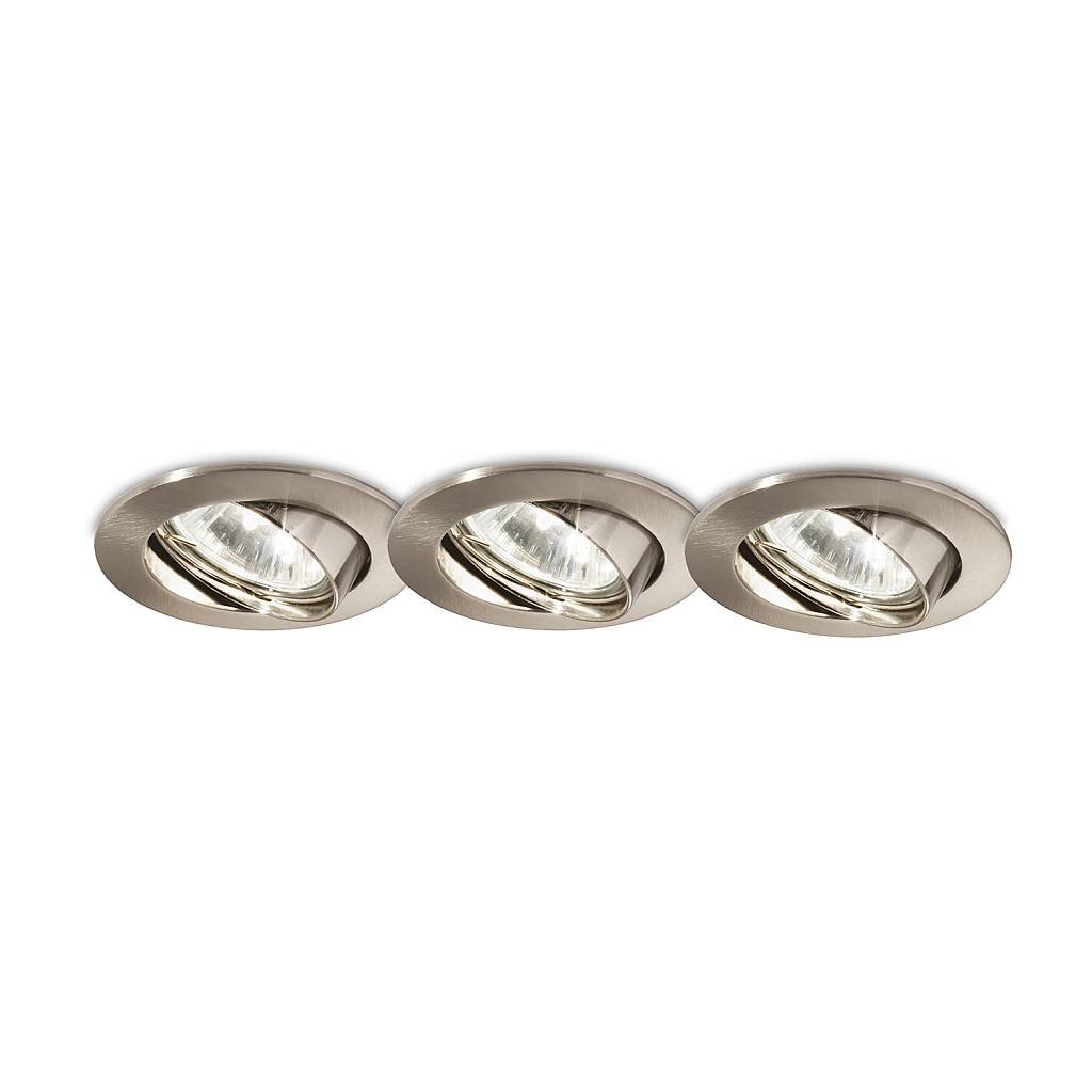 3 Faretti Incasso Swing Metallo Nickel 1 Luce Gu10
