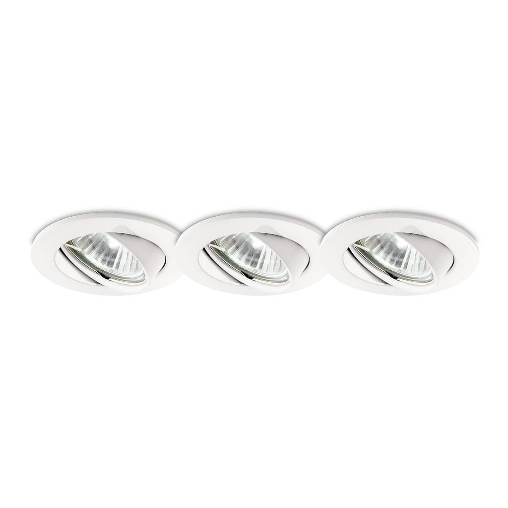 3 Faretti Incasso Swing Metallo Bianco 1 Luce Gu10
