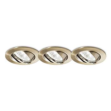 3 Faretti Incasso Swing Metallo Ottone Brunito 1 Luce Gu10