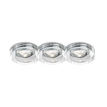 3 Faretti Incasso Moderno Blues Alluminio Trasp. 1 Luce Gu10 5W 3000K Luce Calda