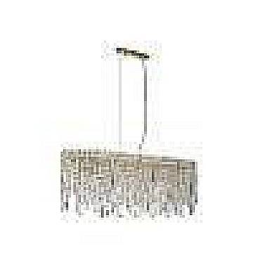 Lampadario a Sospensione Metallo Ottone Satinato Cristallo 8 Luci E14 IP20