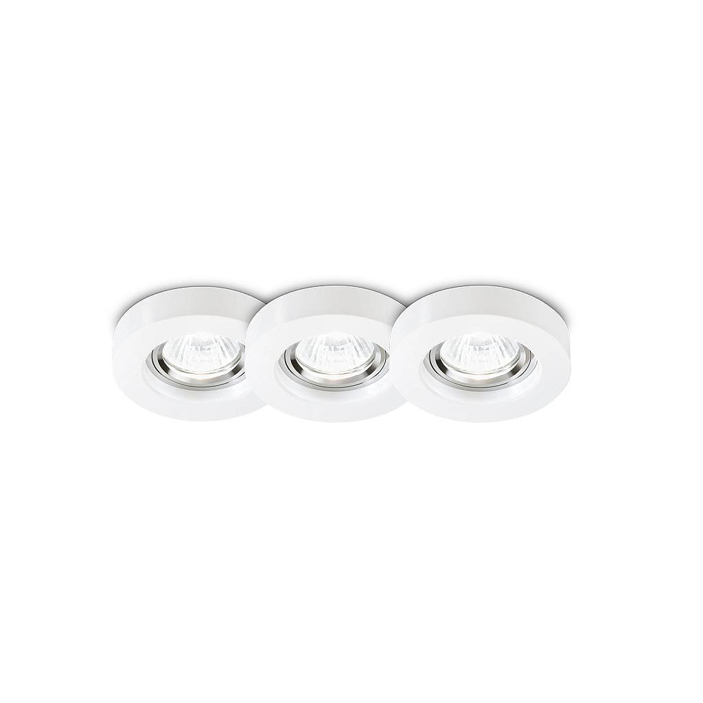 3 Faretti Incasso Moderno Blues Alluminio Bianco 1 Luce Gu10 5W 3000K Luce Calda