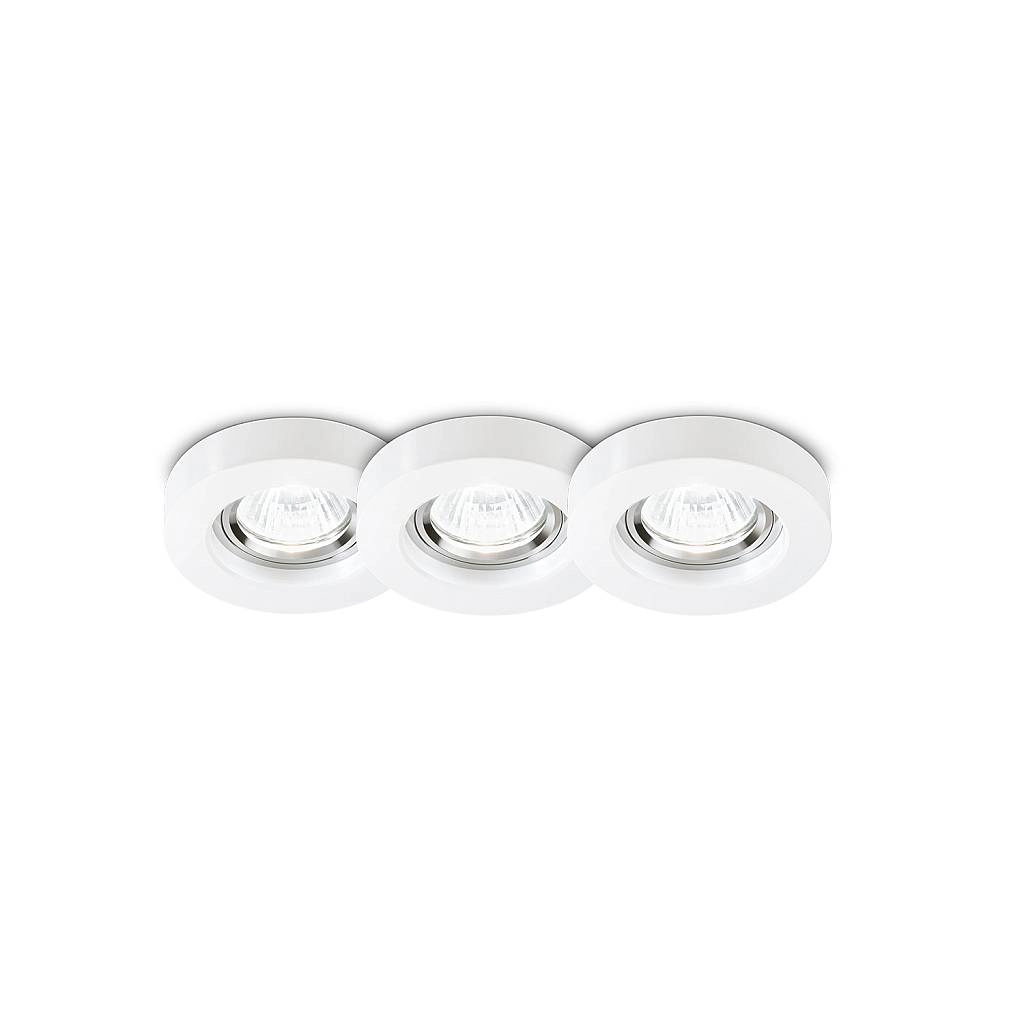 3 Faretti Incasso Moderno Blues Alluminio Bianco 1 Luce Gu10 5W 3000K Luce Calda