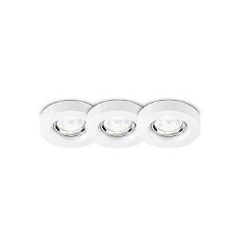 3 Faretti Incasso Moderno Blues Alluminio Bianco 1 Luce Gu10 5W 3000K Luce Calda