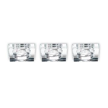 3 Faretti Incasso Quadrato Moderno Blues Alluminio Trasp. 1 Luce Gu10 5W 3000K 3 Faretti Incasso Quadrato Moderno Blues Alluminio Trasp. 1 Luce Gu10 5W 3000K