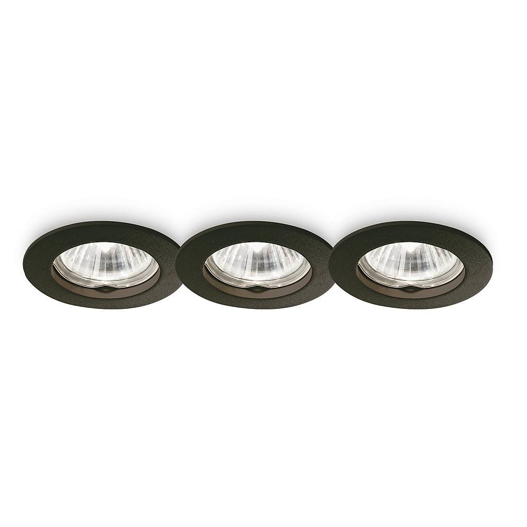 3 Faretti Incasso Moderno Jazz Metallo Nero 1 Luce Gu10