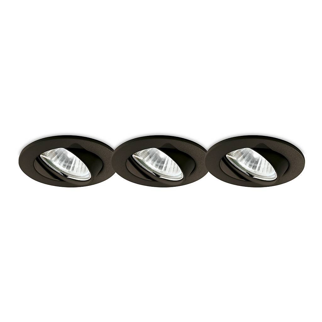 3 Faretti Incasso Swing Metallo Nero 1 Luce Gu10