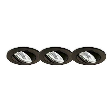 3 Faretti Incasso Swing Metallo Nero 1 Luce Gu10