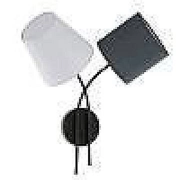 Applique Moderna Almeida Acciaio Tessuto Bianco Nero 2 Luci E14