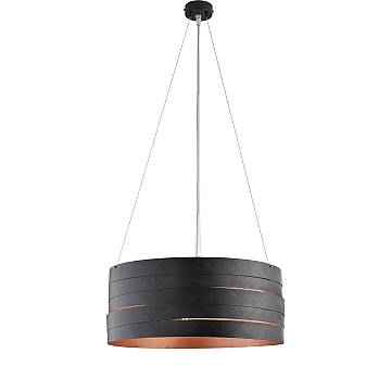 Sospensione Moderna 3 Luci Mambo Fasce Circolari Ferro Nero Rame