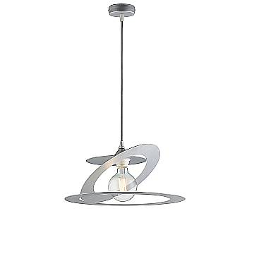 Sospensione Moderna 1 Luce Ferro Taglio Laser Argento Serie Geko