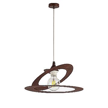 Sospensione Moderna 1 Luce Ferro Taglio Laser Marrone e Corten Serie Geko