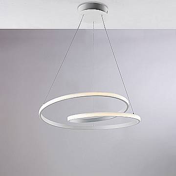 Sospensione Moderna Malena Con Led Integrato Metallo E Alluminio Bianco