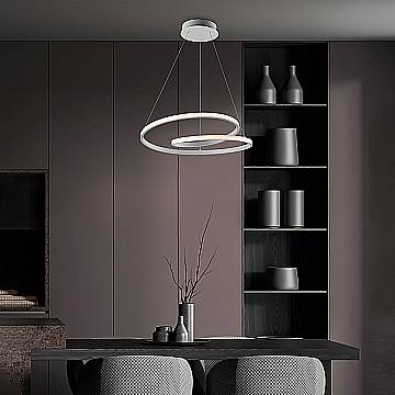 Sospensione Moderna Malena Con Led Integrato Metallo E Alluminio Bianco