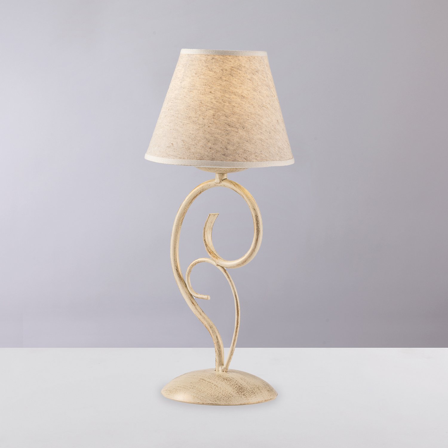 Lumetto 1 Luce Vienna Ferro Avorio E Oro Con Paralume In Pvc BL258-LT-AV