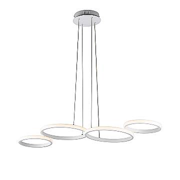 Sospensione Moderna Atena Alluminio Bianco Led Integrato 48 W Cct E Telecomano