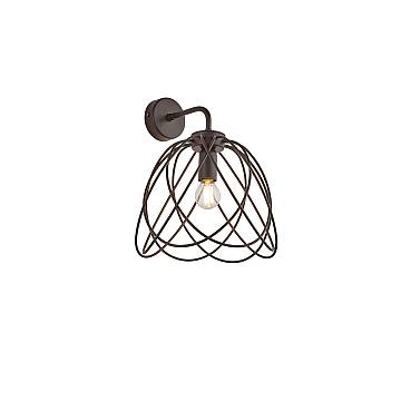 Applique Moderna 1 Luce Pagoda In Ferro Laccato Ruggine
