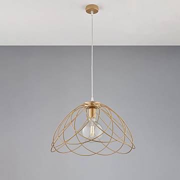 Sospensione Moderna 1 Luce Pagoda In Ferro Laccato Oro