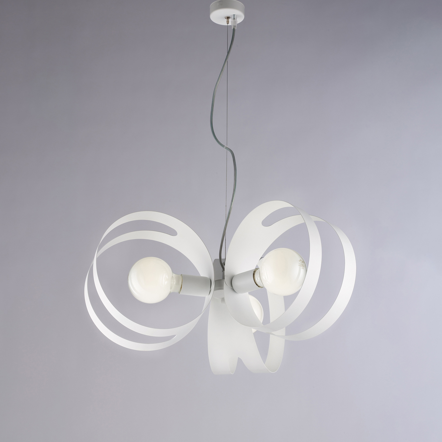 Sospensione Moderna 3 Luci Peter In Ferro Bianco Taglio Laser BL306-3-BCO
