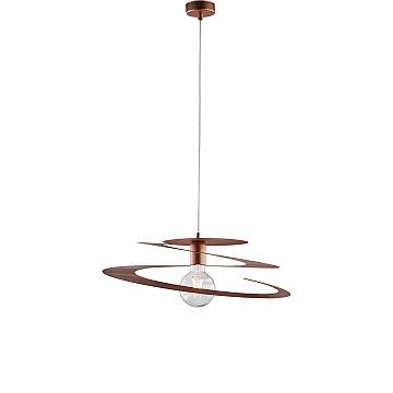 Sospensione Moderna 1 Luce Spring Ferro Laccato Rame Taglio Laser